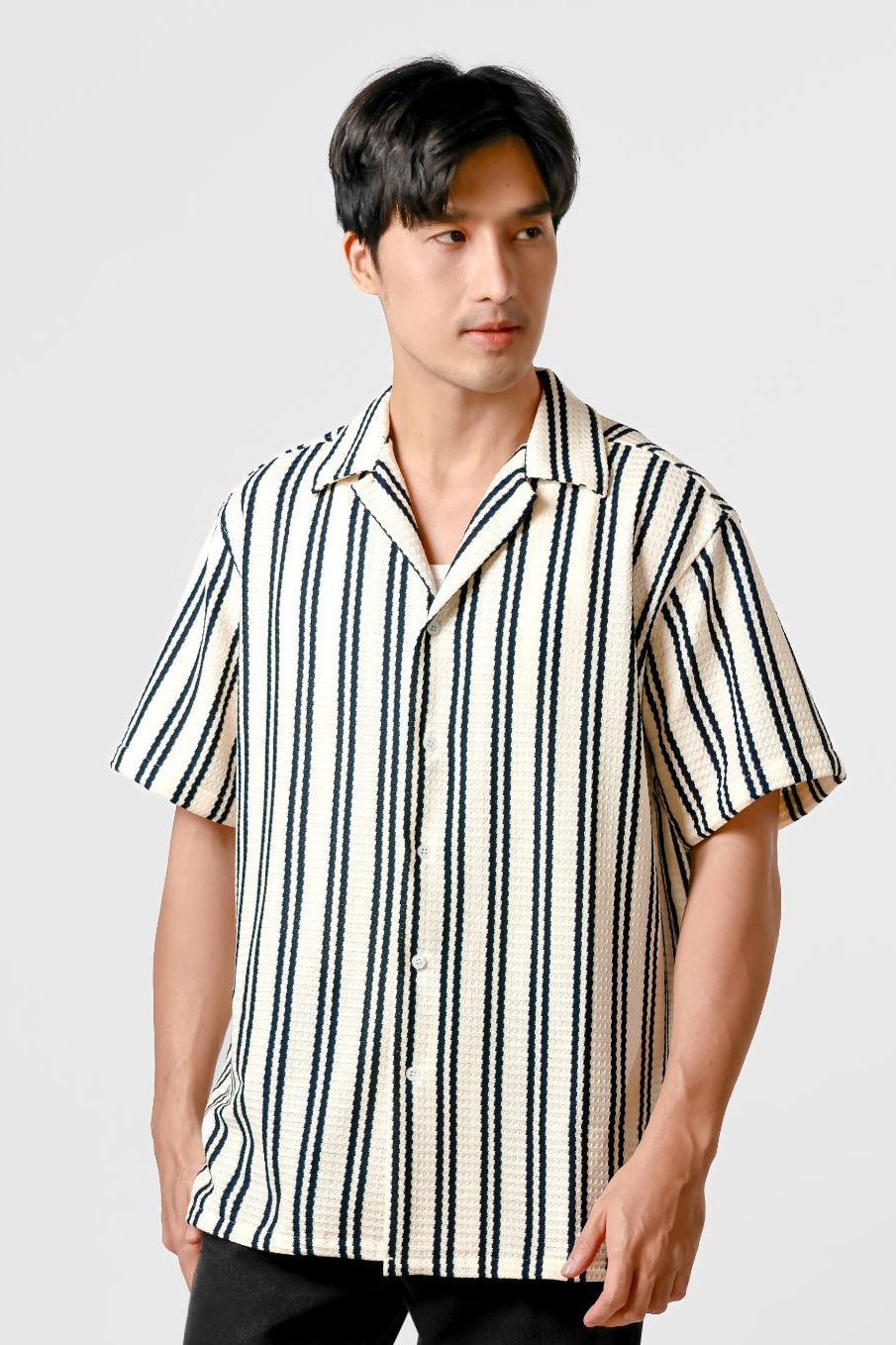 Striped Resort Polo — Ivory