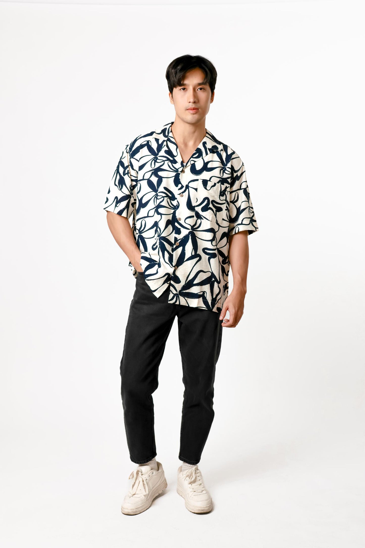 Abstract Brush Cotton Polo