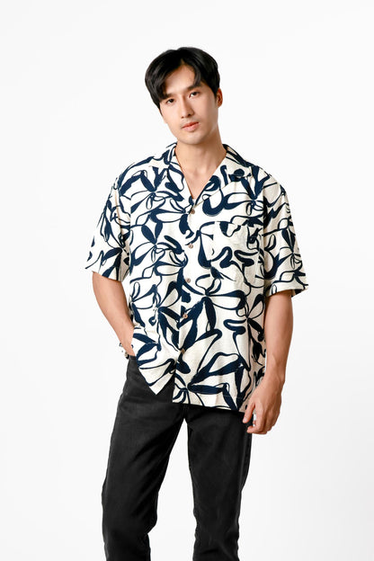 Abstract Brush Cotton Polo