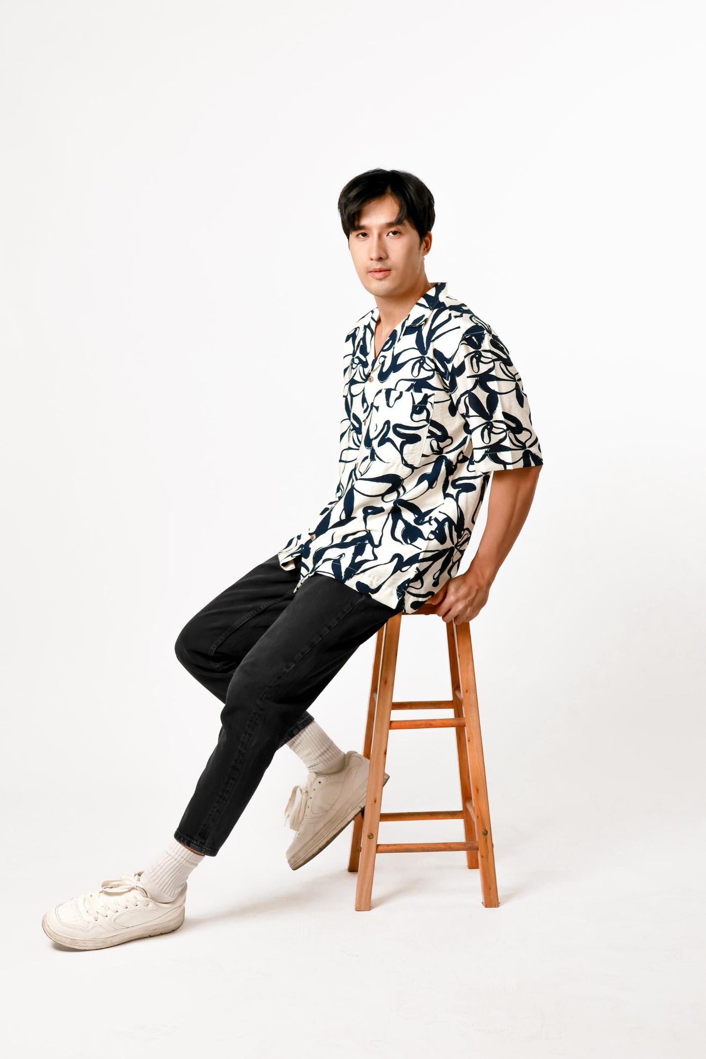 Abstract Brush Cotton Polo