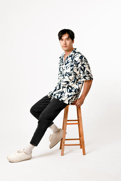 Abstract Brush Cotton Polo