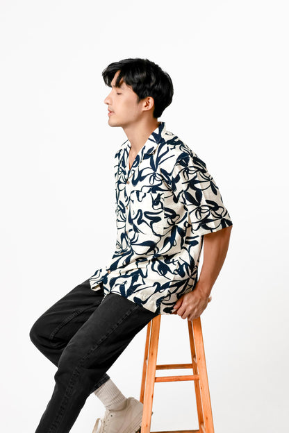 Abstract Brush Cotton Polo