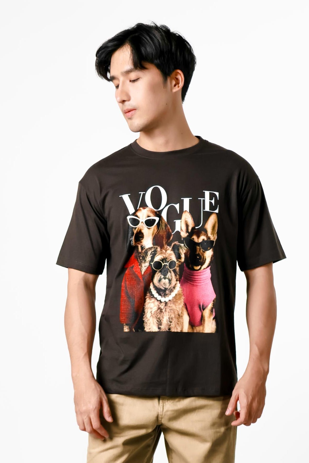 Vogue Dogs Graphic Tee — Black