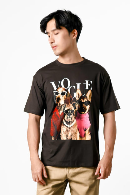 Vogue Dogs Graphic Tee — Black