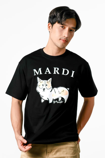 Mardi Dog Graphic Tee — Black