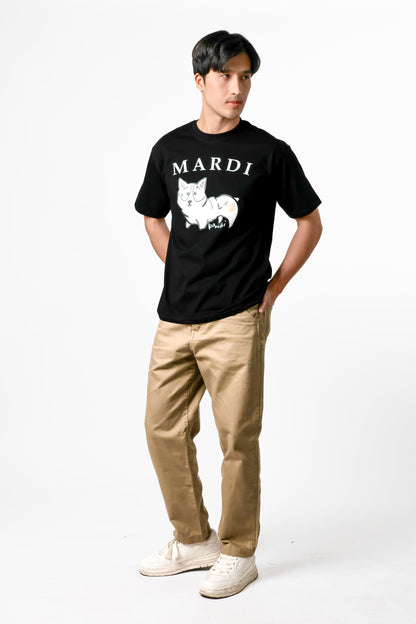 Mardi Dog Graphic Tee — Black