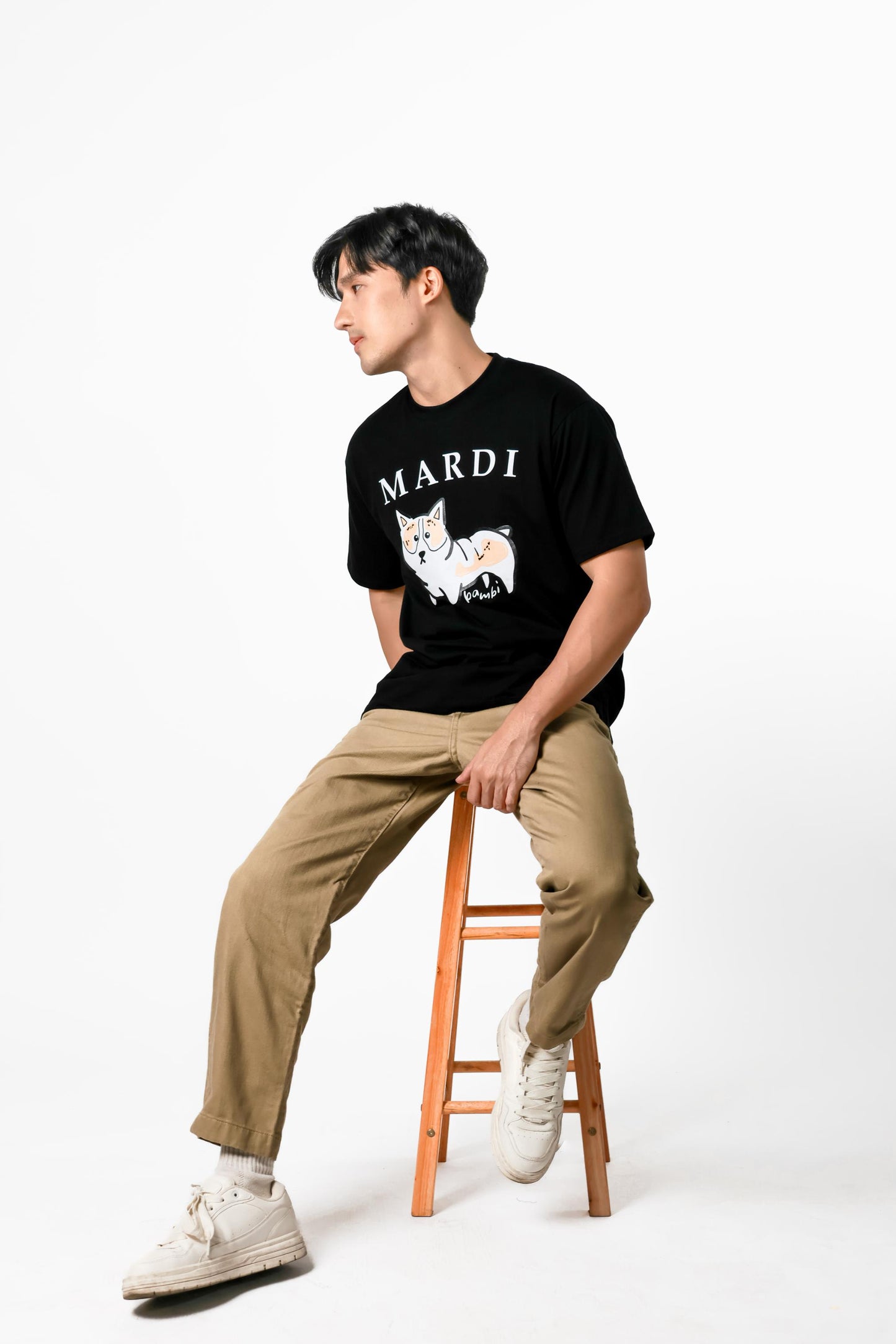 Mardi Dog Graphic Tee — Black