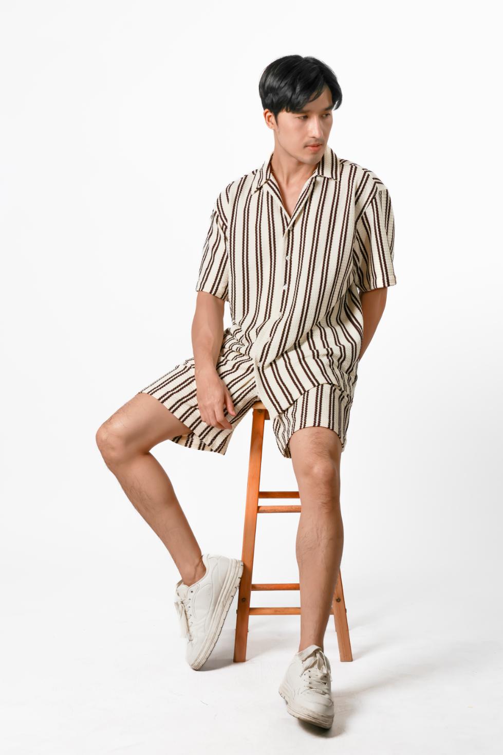 Striped Resort Set — Cream