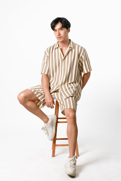 Striped Resort Set — Beige