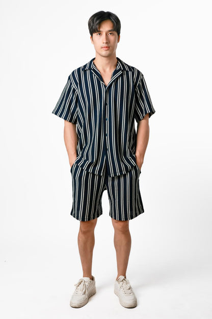 Striped Resort Set — Navy