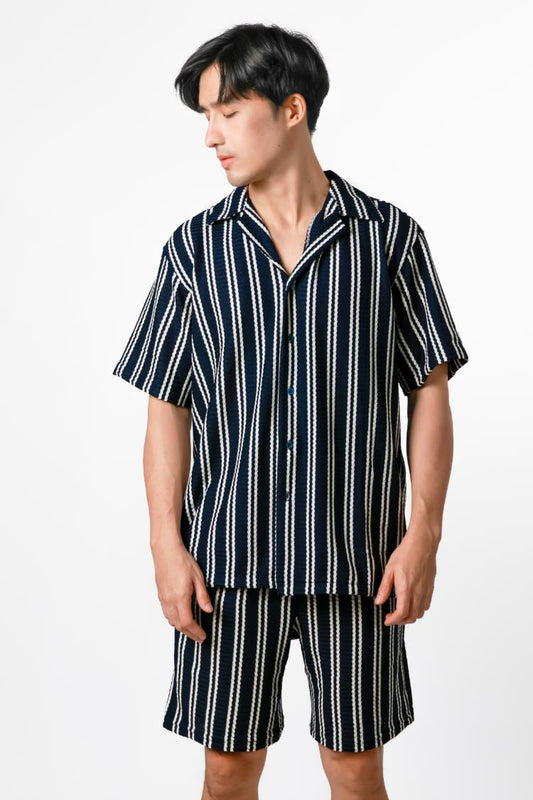 Striped Resort Set — Navy