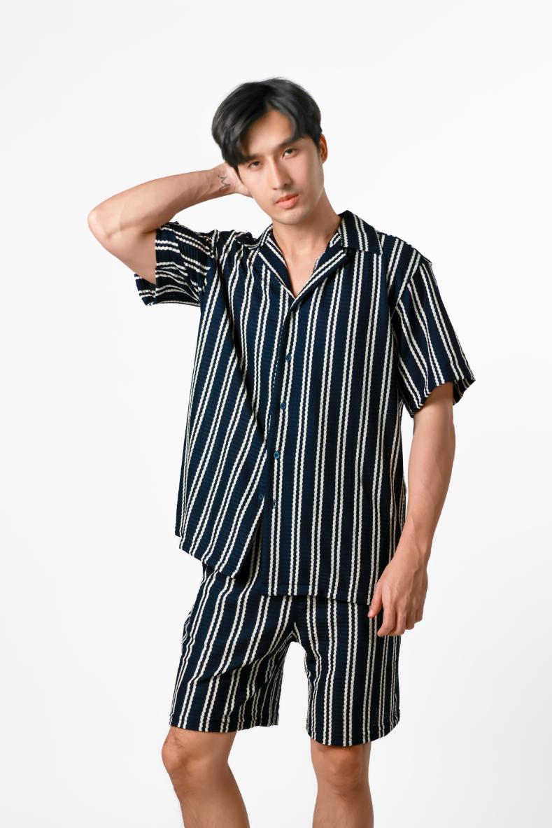 Striped Resort Set — Navy