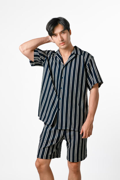 Striped Resort Set — Navy