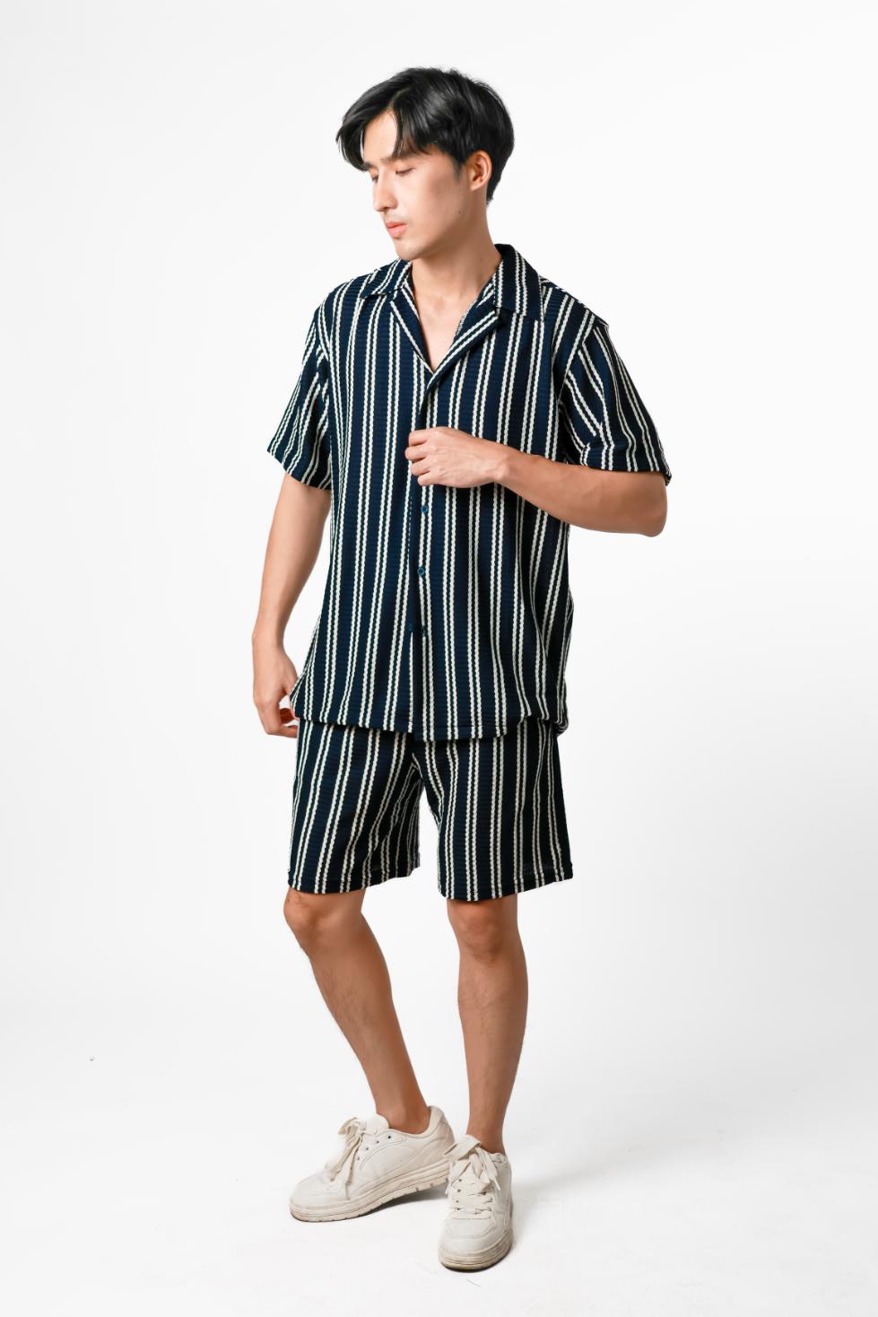 Striped Resort Set — Navy