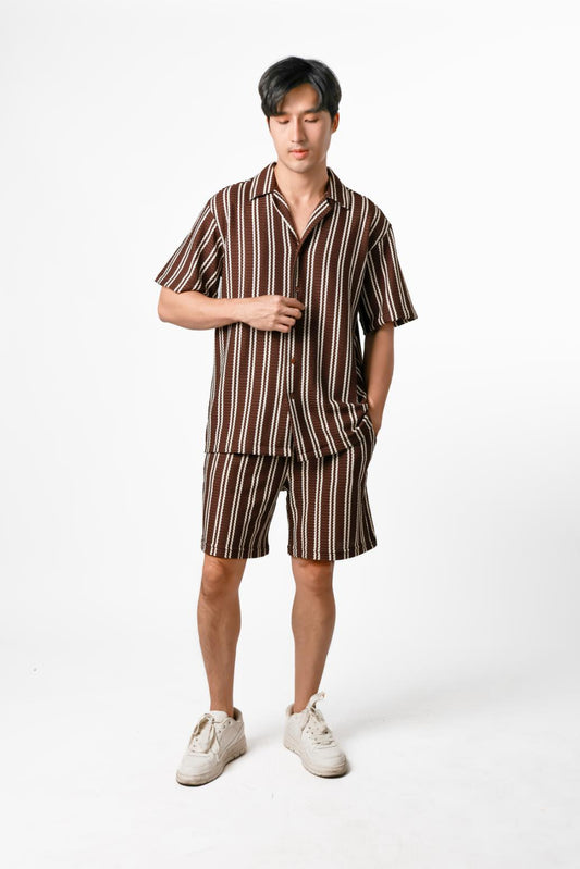 Striped Resort Set — Brown