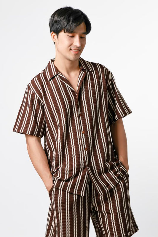 Striped Resort Set — Brown