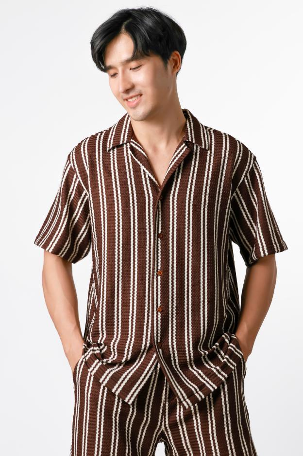 Striped Resort Set — Brown