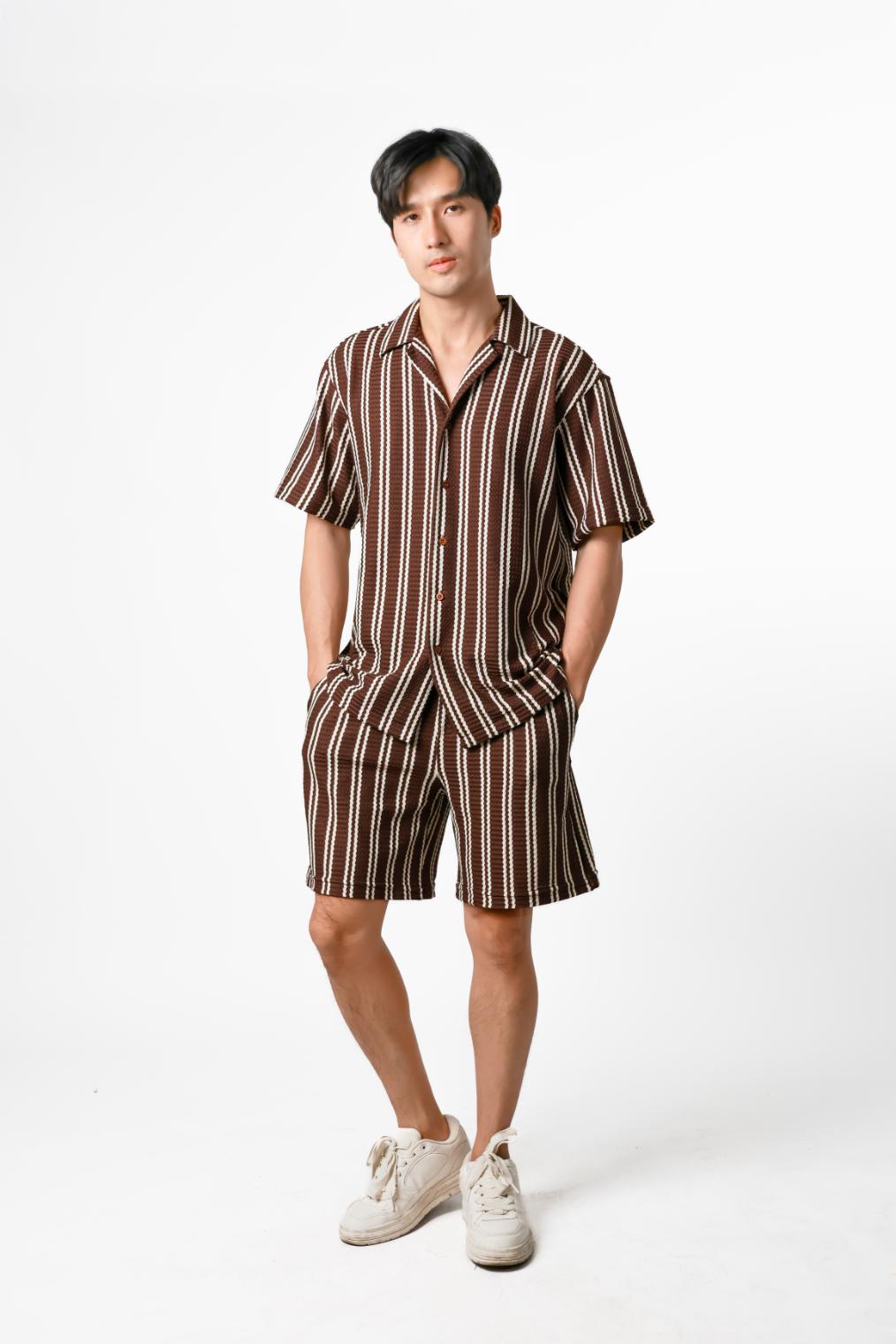 Striped Resort Set — Brown