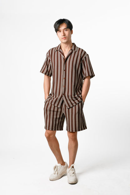 Striped Resort Set — Brown