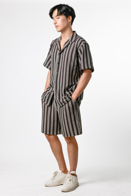 Striped Resort Set — Dark Brown