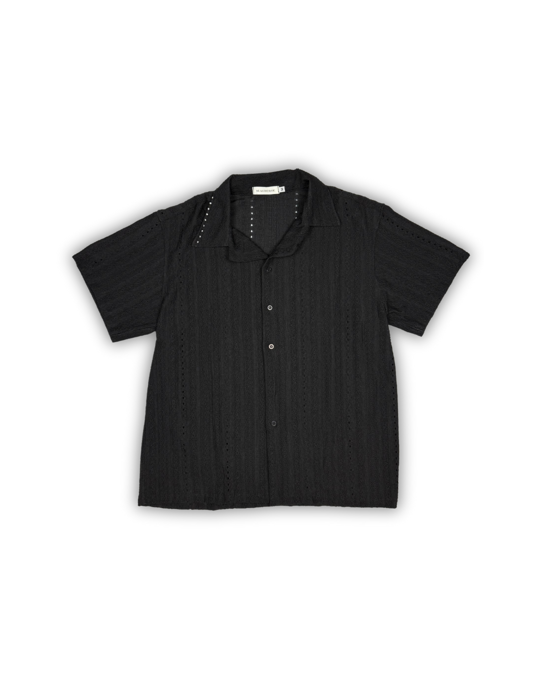 Black Textured Camp Shirt