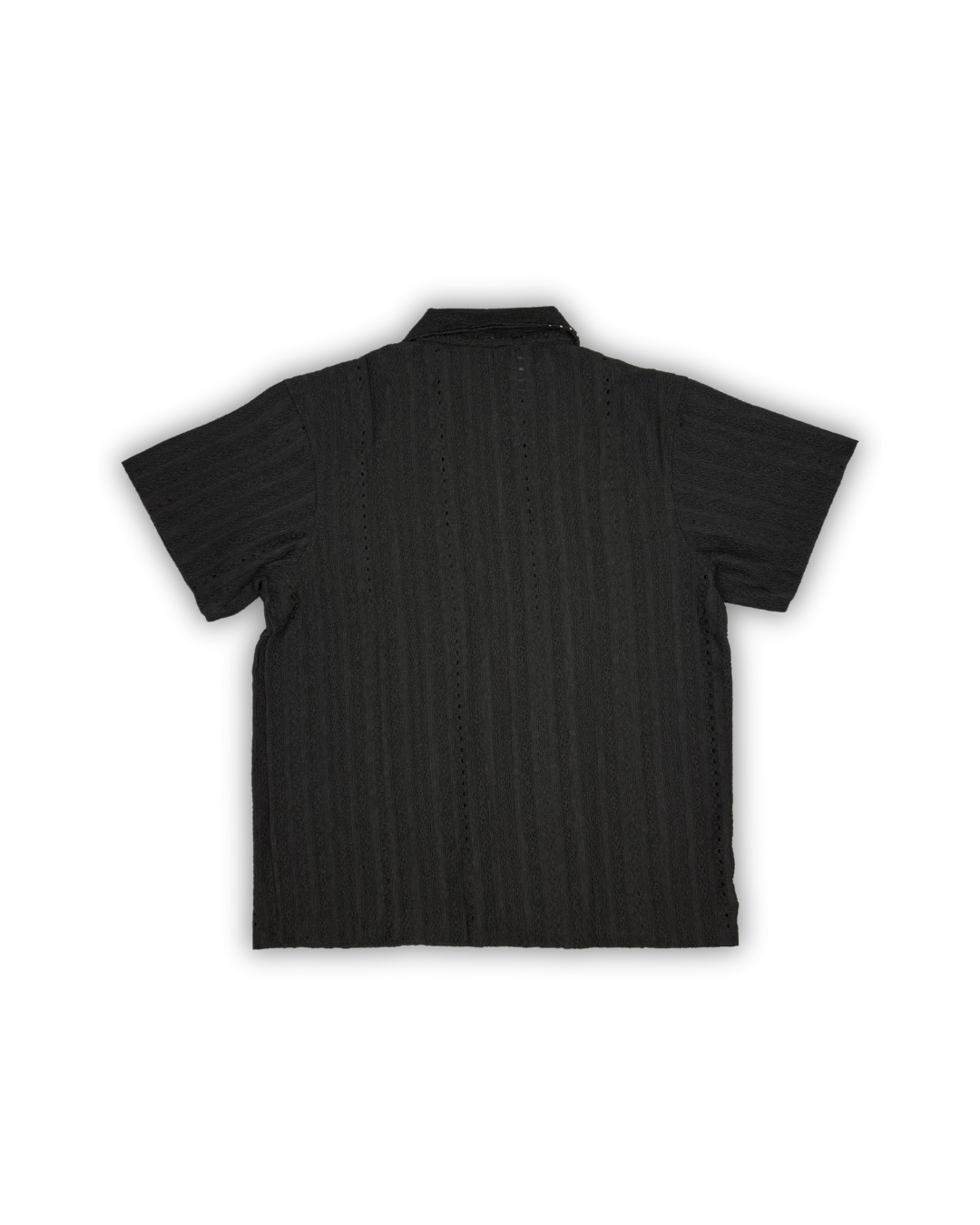 Black Textured Camp Shirt