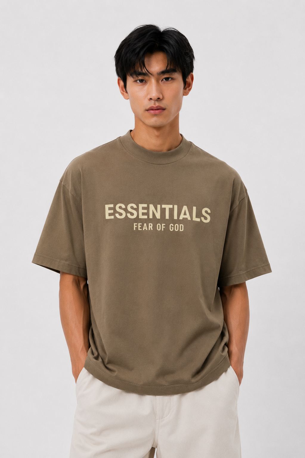 Taupe Essentials Logo Inspired T-Shirt