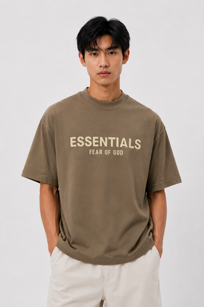 Taupe Essentials Logo Inspired T-Shirt