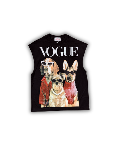 Vogue Dogs Muscle Tee – Black