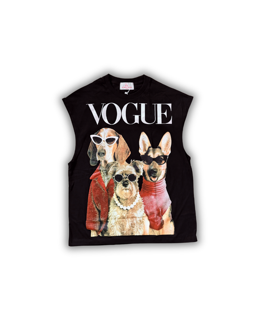 Vogue Dogs Muscle Tee – Black