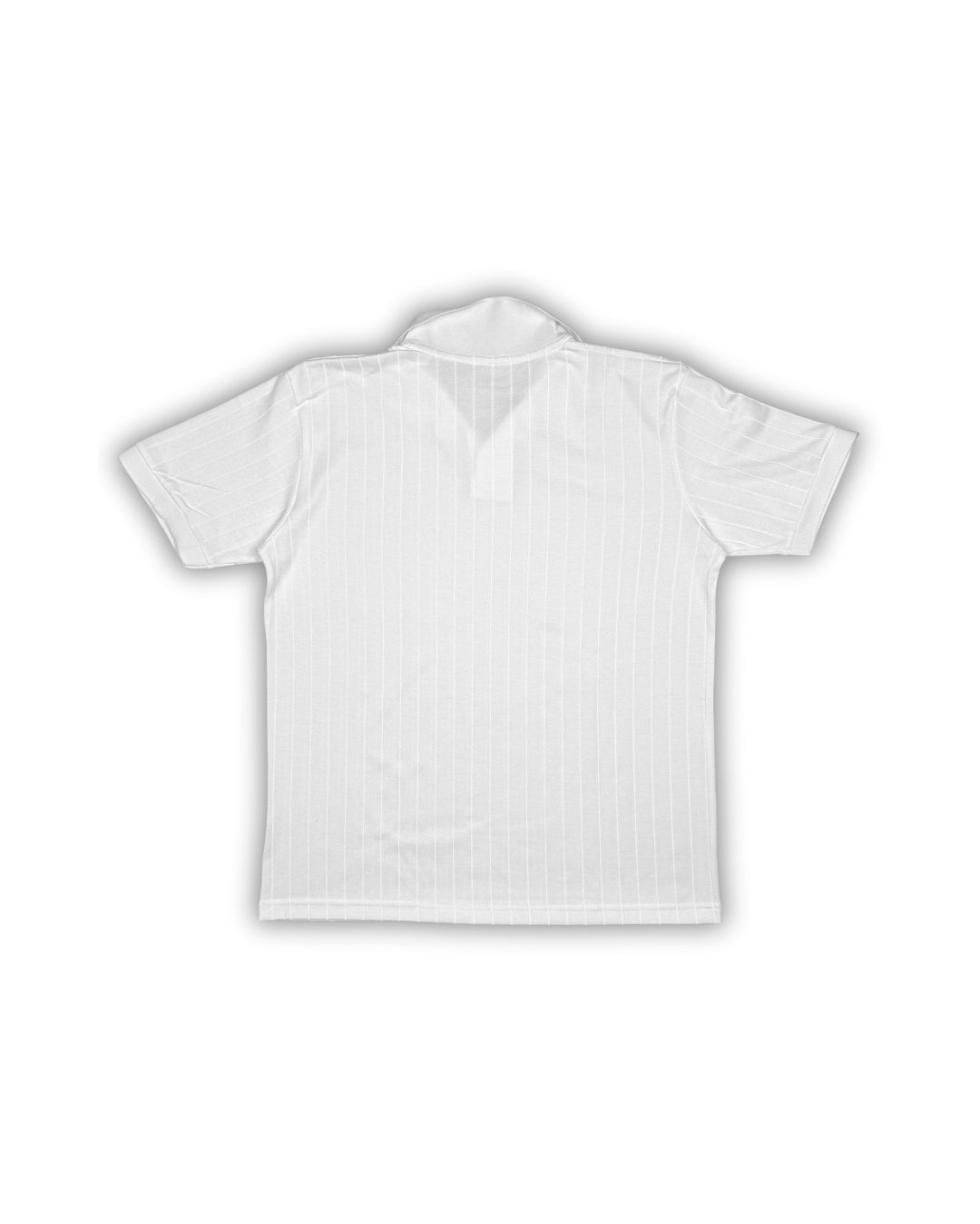 White Textured Knit Polo