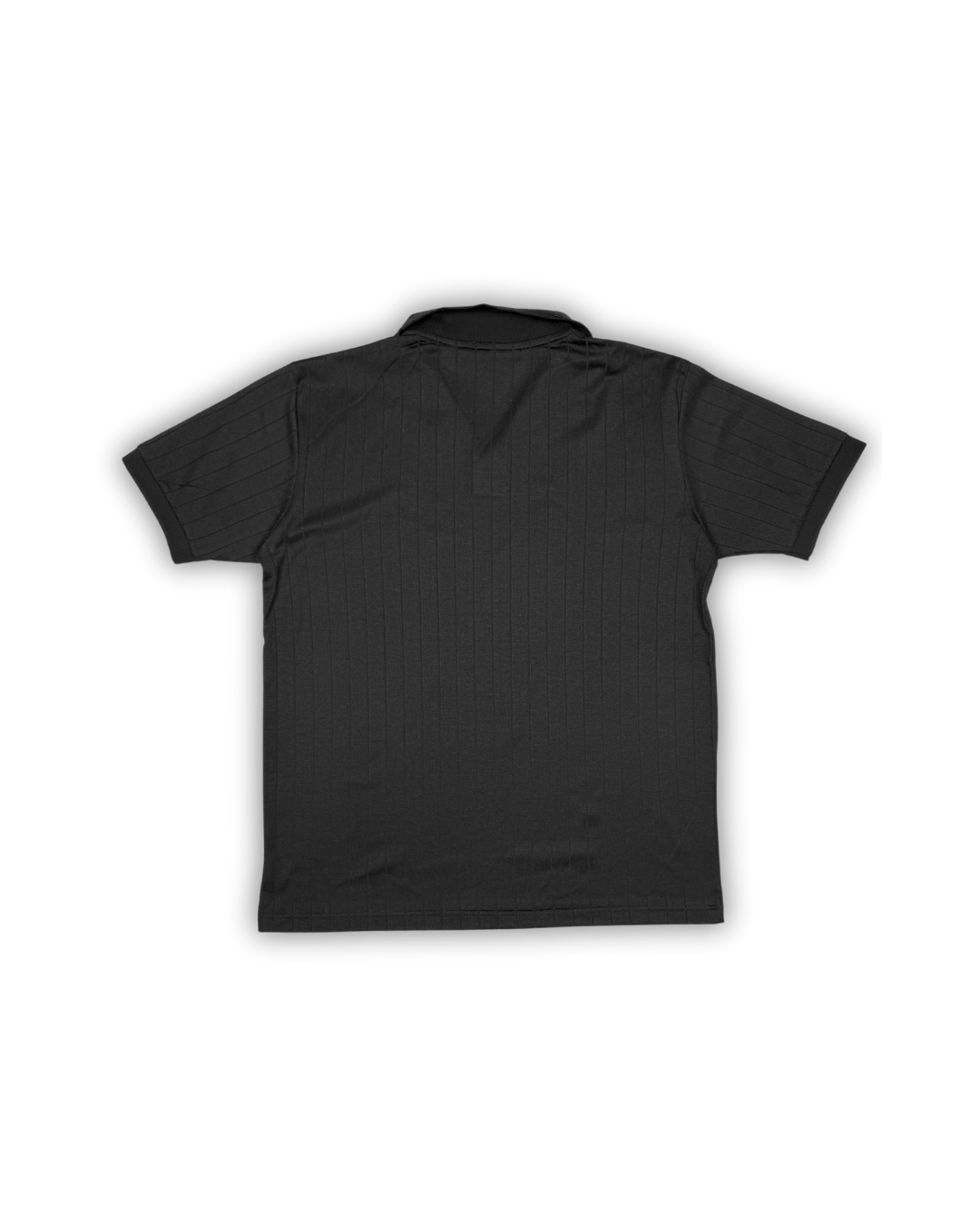 Black Textured Knit Polo
