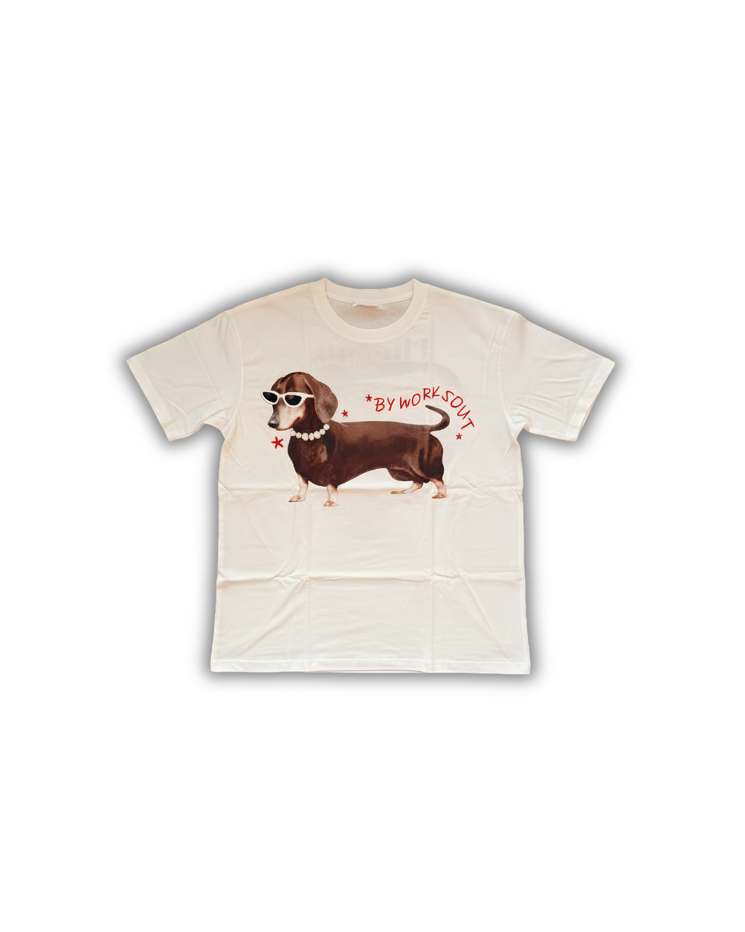 Workwear Dachshund Graphic Tee – Cream