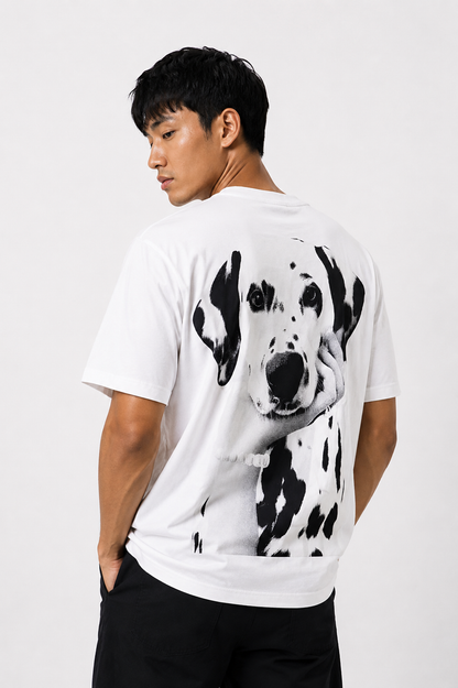 Dalmatian Graphic Tee – White