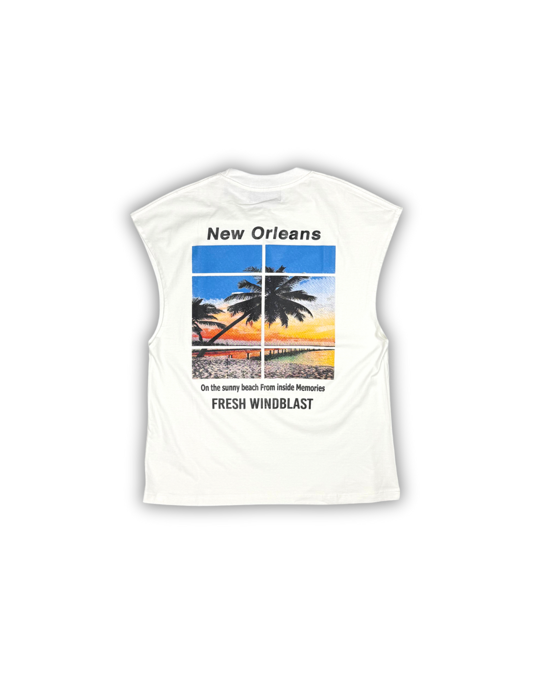 White New Orleans Sunset Muscle Tee
