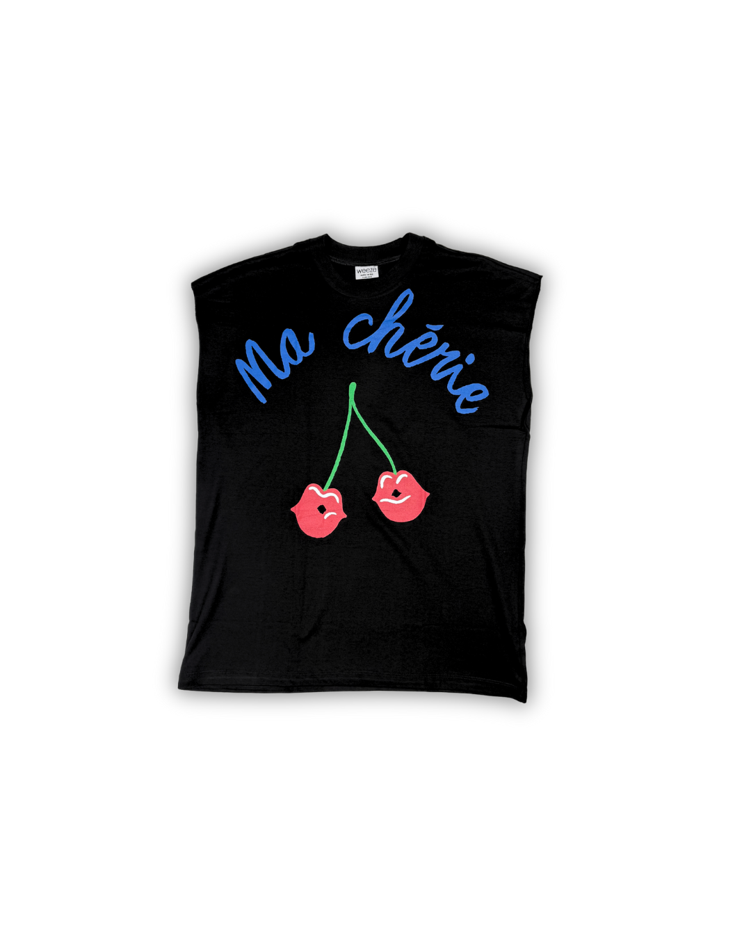 Black Ma Chérie Cherry Graphic Muscle Tee