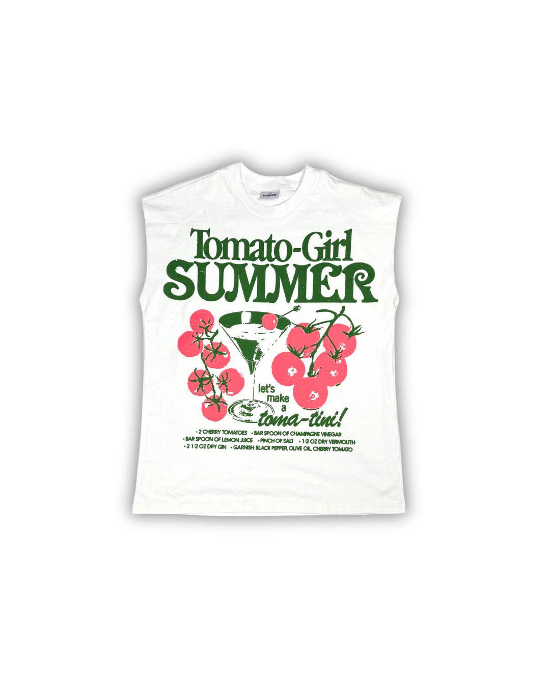 White Tomato-Girl Summer Graphic Muscle Tee