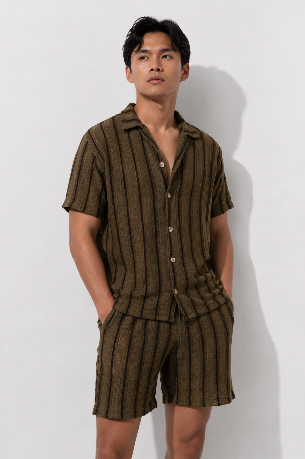 Olive Striped Co-ord Set