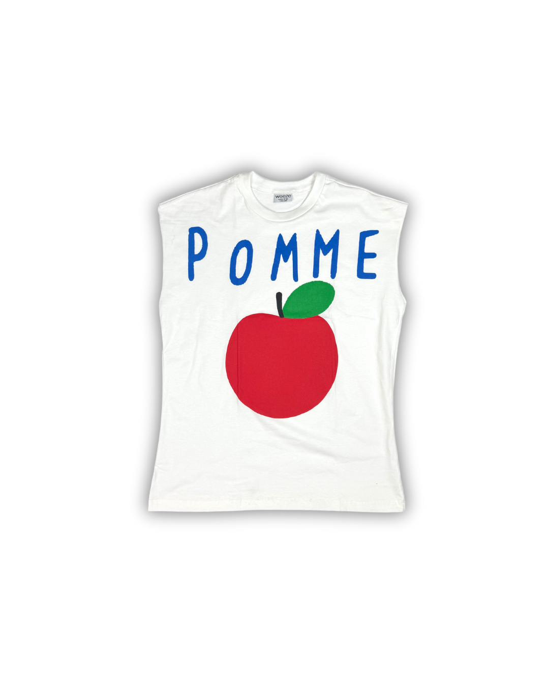 White Pomme Graphic Muscle Tee