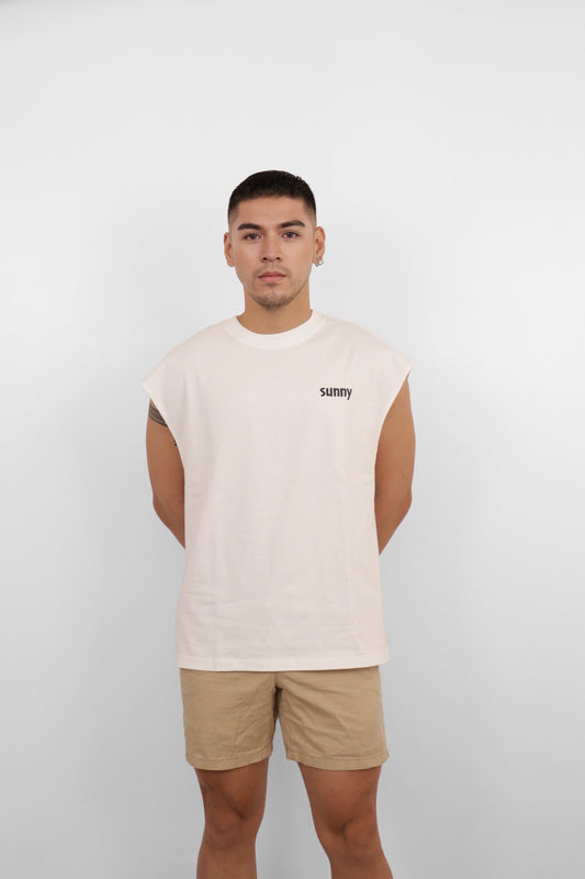 White New Orleans Sunset Muscle Tee