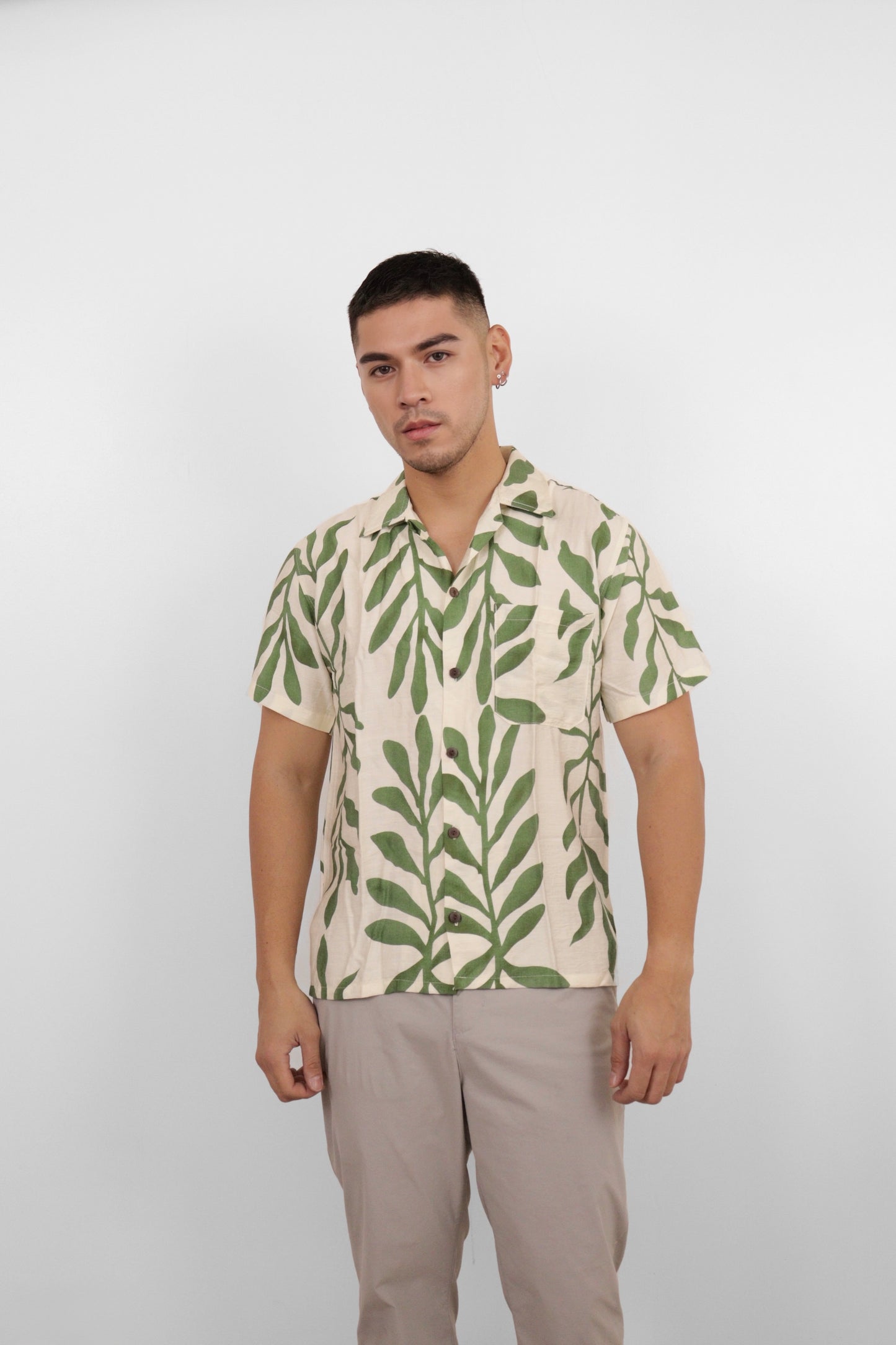 Green Tropic Vine Camp Shirt
