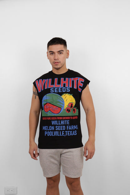 Black Willhite Seeds Graphic Muscle Tee