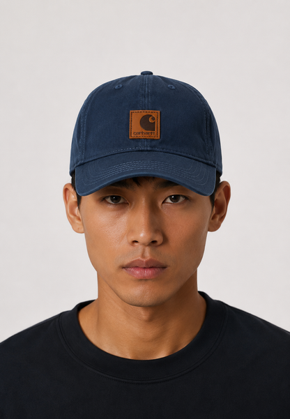 Carhartt-Inspired Canvas Cap – Navy Blue