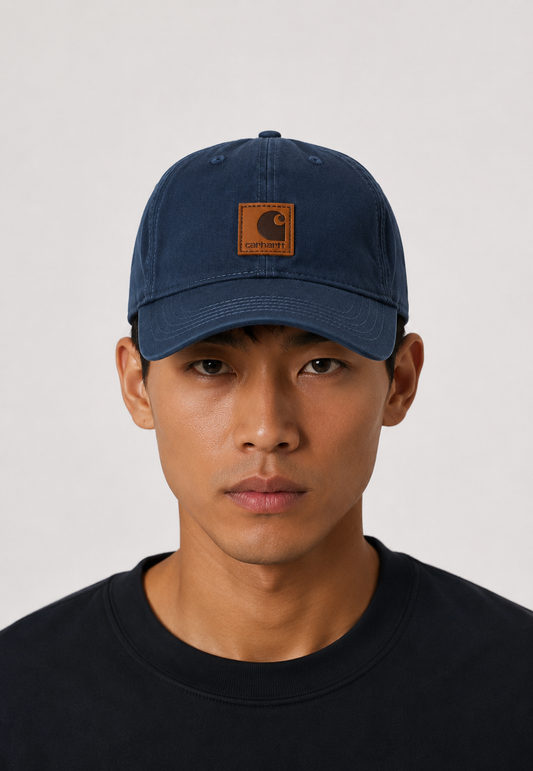 Carhartt-Inspired Canvas Cap – Navy Blue