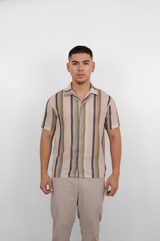 Coastal Stripe Camp Shirt