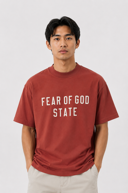 Rust Fear of God State Inspired T-Shirt