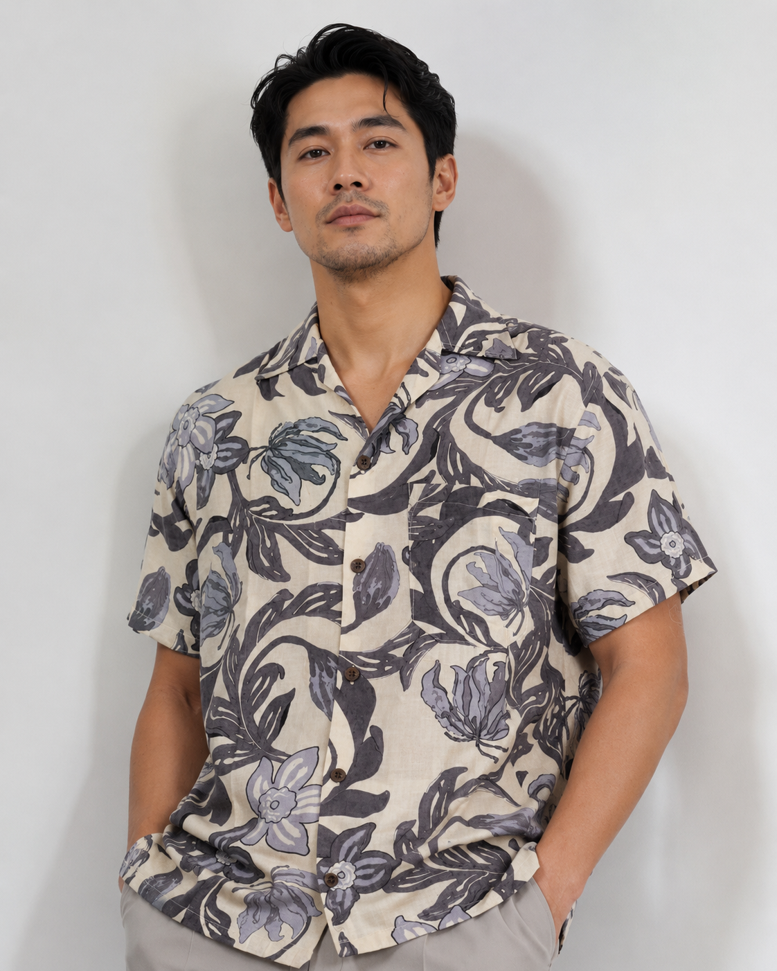 Blue Bloom Camp Shirt