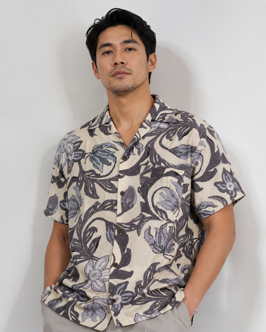Blue Bloom Camp Shirt