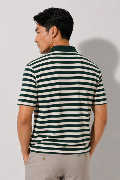 Green Striped Polo