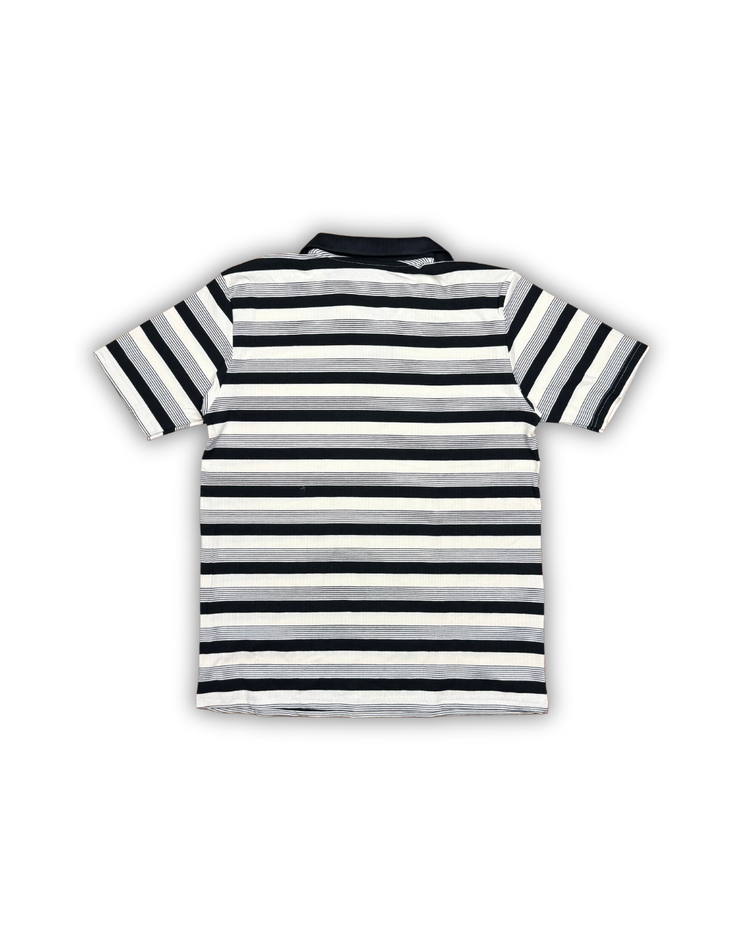 Black & White Contrast Collar Stripe Polo